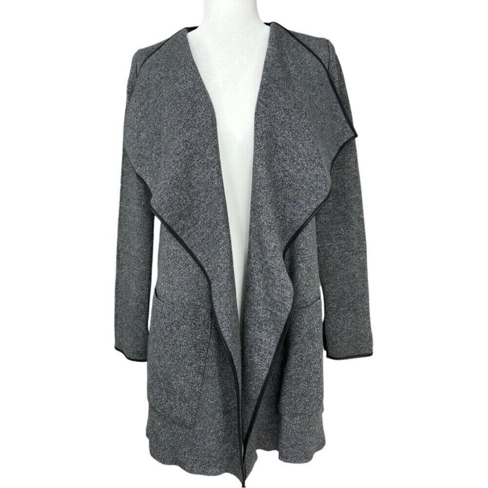 Zara Women’s Gray Contemporary Draped Open Front Long‎ Cardigan Sweater S/C34